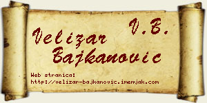 Velizar Bajkanović vizit kartica